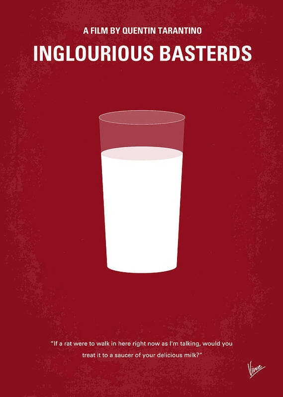 Inglourious Basterds Poster featuring the digital art No138 My Inglourious Basterds minimal movie poster by Chungkong Art