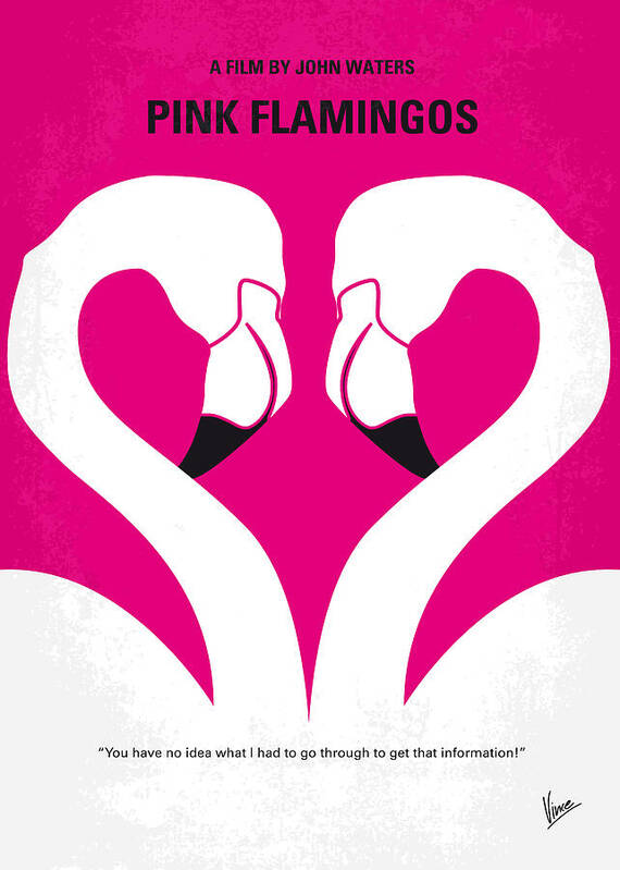 Pink Flamingos Poster featuring the digital art No142 My PINK FLAMINGOS minimal movie poster by Chungkong Art