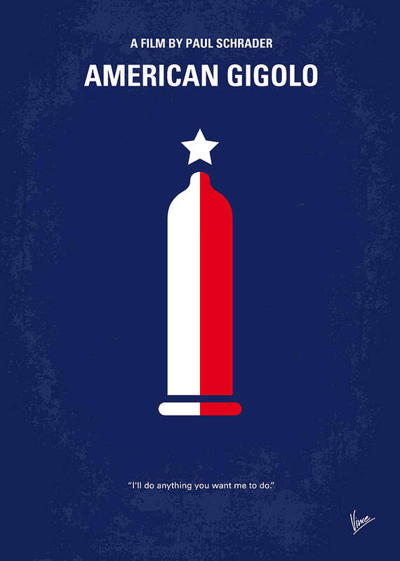 American Gigolo Poster featuring the digital art No150 My American Gigolo minimal movie poster by Chungkong Art