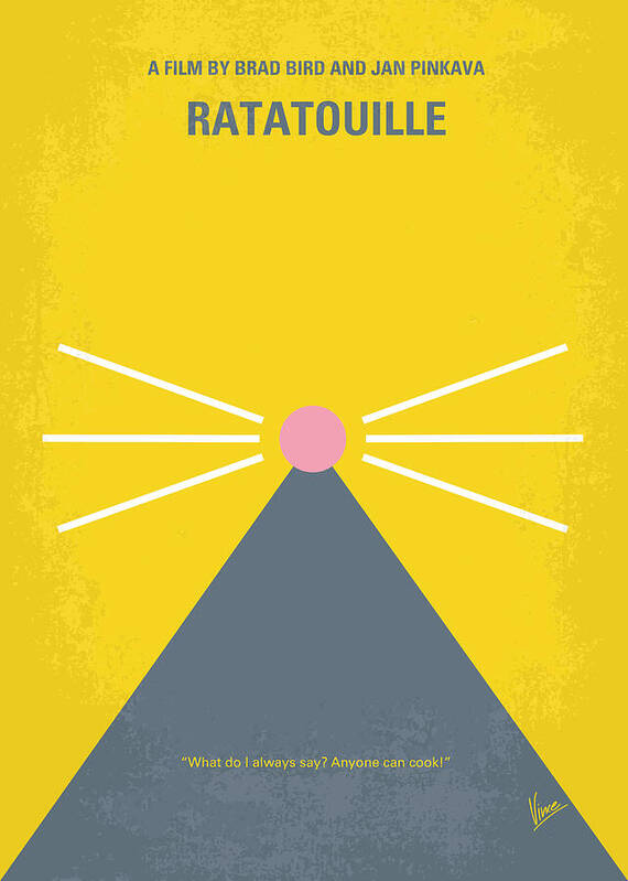 Ratatouille Poster featuring the digital art No163 My Ratatouille minimal movie poster by Chungkong Art
