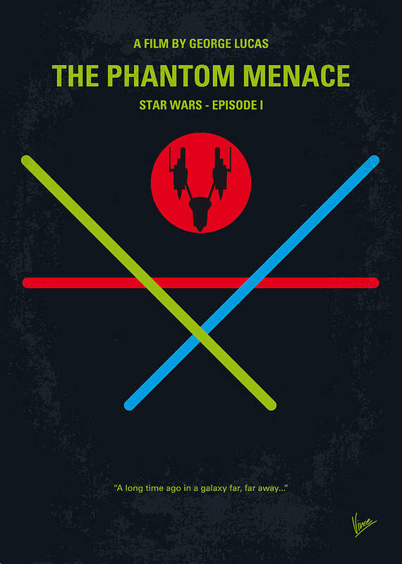 The Phantom Menace Poster featuring the digital art No223 My STAR WARS Episode I The PHANTOM MENACE minimal movie poster by Chungkong Art