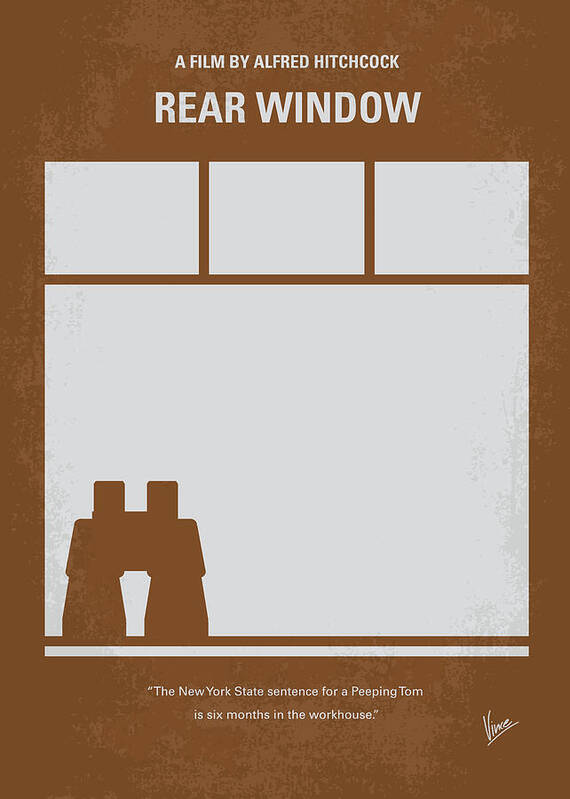 Rear Window Poster featuring the digital art No238 My Rear window minimal movie poster by Chungkong Art