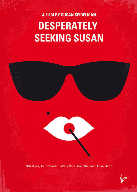 Desperately Seeking Susan Poster featuring the digital art No336 My desperately seeking susan minimal movie poster by Chungkong Art