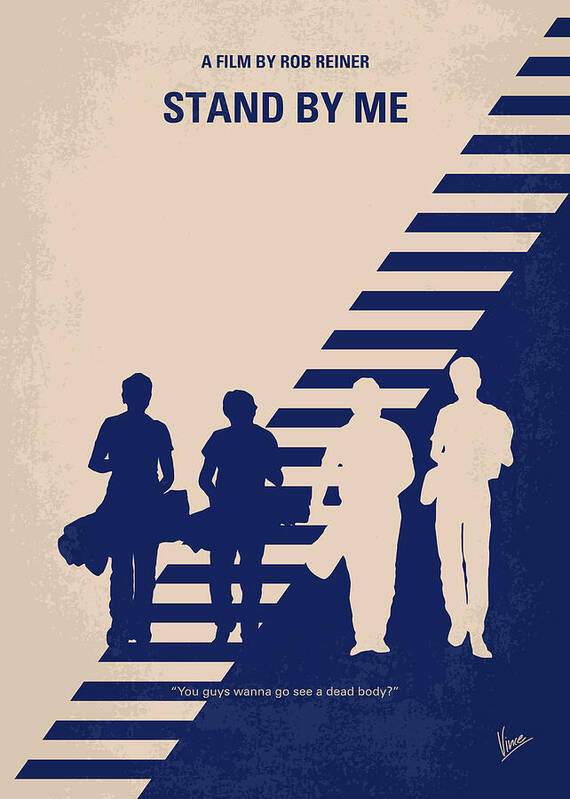 Stand By Me Poster featuring the digital art No429 My Stand by me minimal movie poster by Chungkong Art