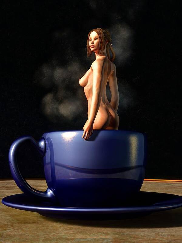 Nude in a Coffee Cup Poster