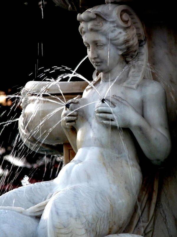 Nude Statue Fountain Squirting Nipples Poster by Jeff Lowe - Pixels