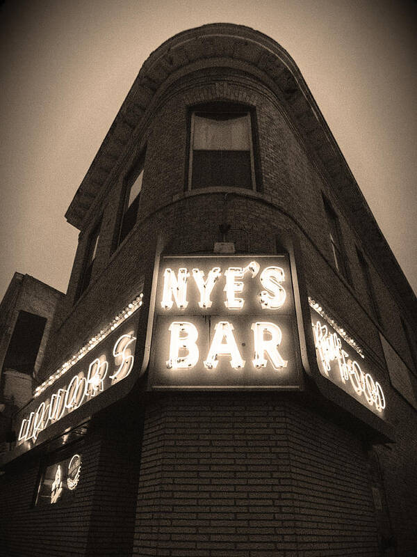 Nye's Poster featuring the photograph Nye's Bar Sepia v.2 by Hermes Fine Art