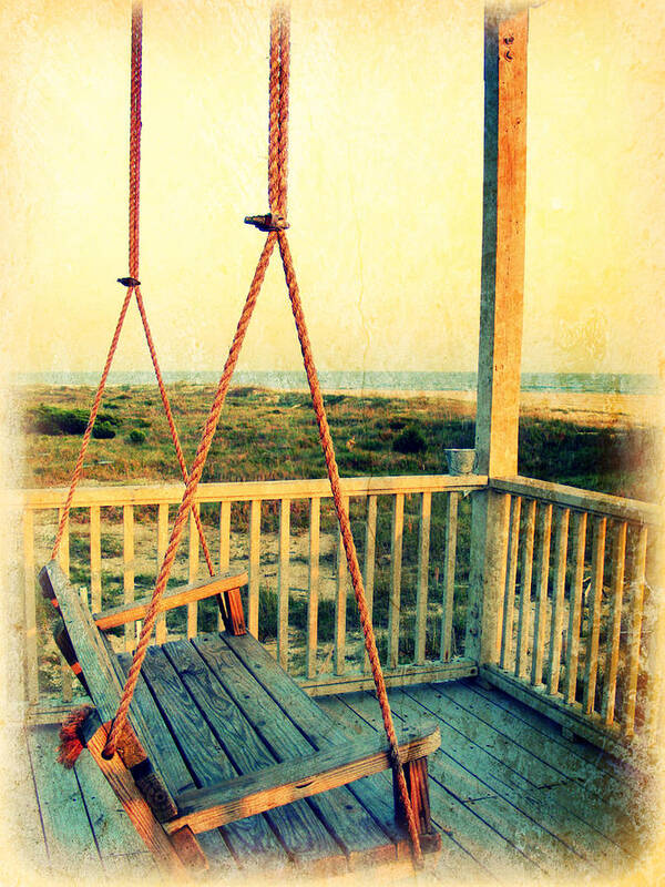 Swing Poster featuring the photograph Ocean View at Oak Island 2 by Kelly Nowak