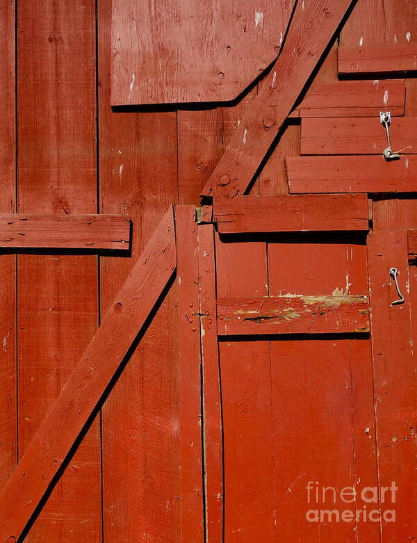 Old Poster featuring the photograph Old Barn Door 1 by Jacqueline Athmann