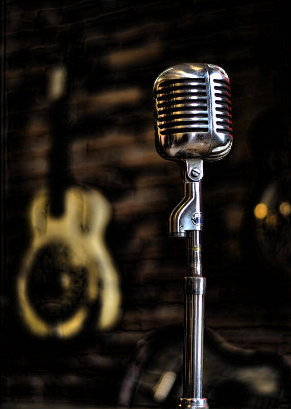 Microphone Poster featuring the photograph Old School by Heather Applegate