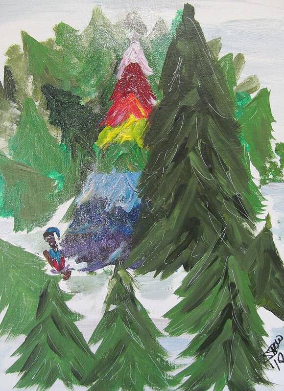 Rainbow Tree Poster featuring the painting Olympics by Susan Voidets