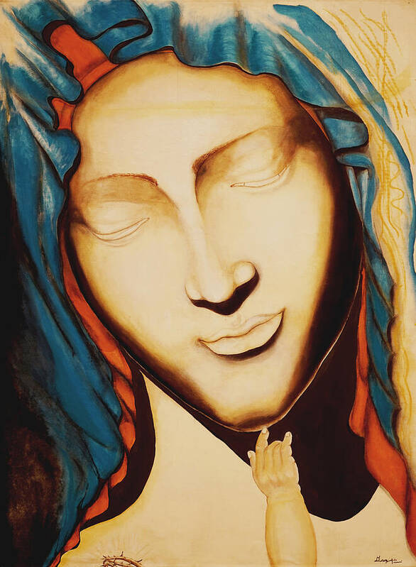 Mother Poster featuring the painting Only ONE Illuminates my Soul II by Giorgio Tuscani