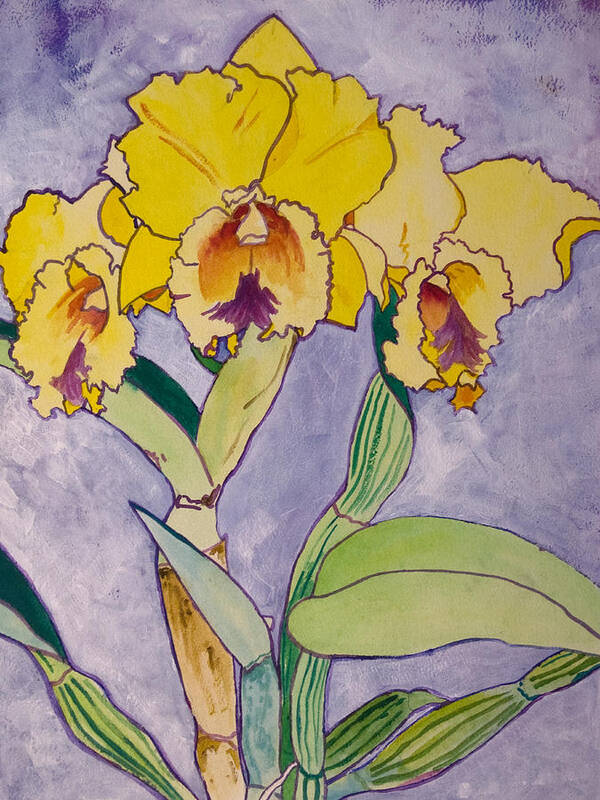 Orchid Poster featuring the painting Orchid Study by Terry Holliday