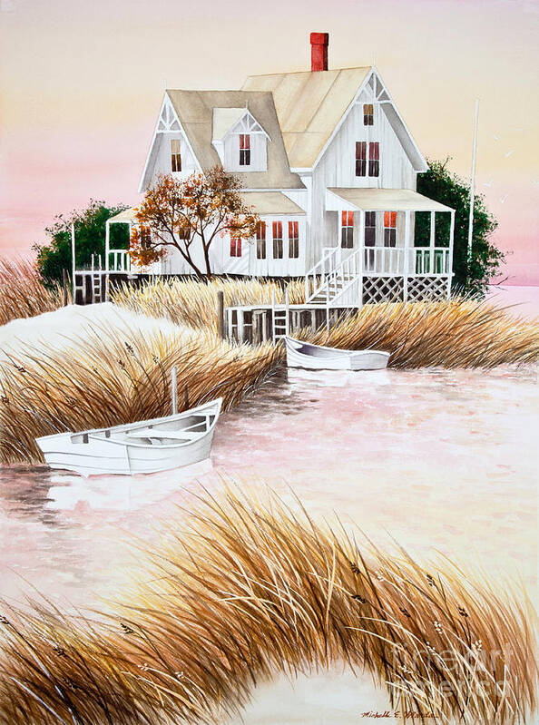 Summer Poster featuring the painting Outer Banks Summer Morning by Michelle Constantine