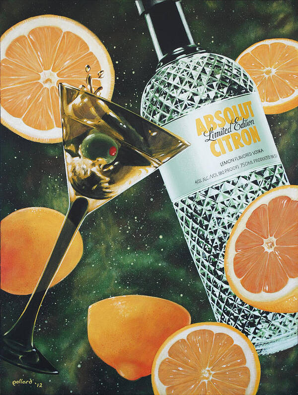 Vodka Poster featuring the painting Outer Citron by Glenn Pollard