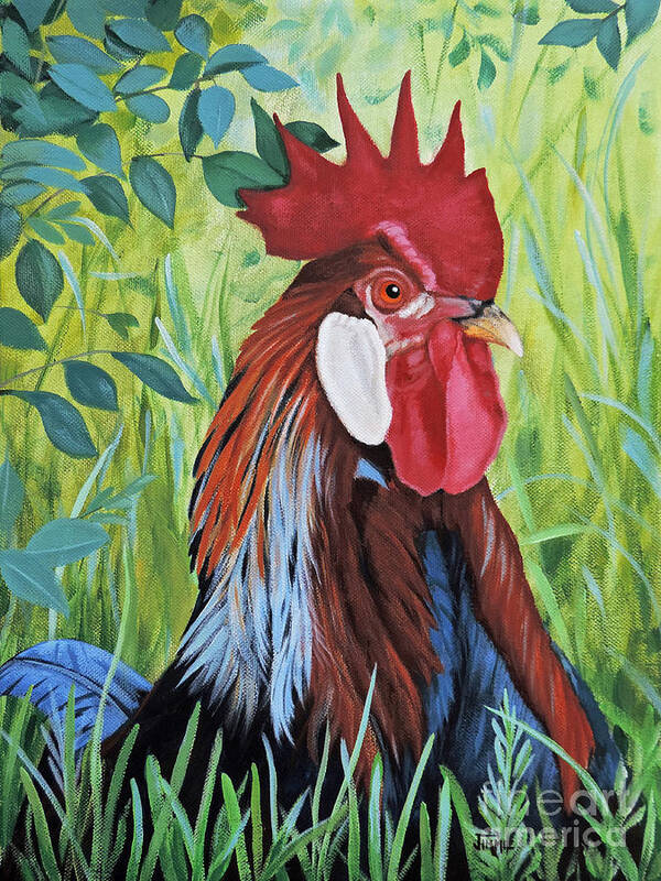 Outlaw Rooster Painting Poster featuring the painting Outlaw Rooster by Jimmie Bartlett