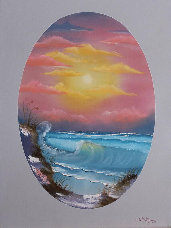 Seascape Poster featuring the painting Pacific Ocean Sunset by Bob Williams