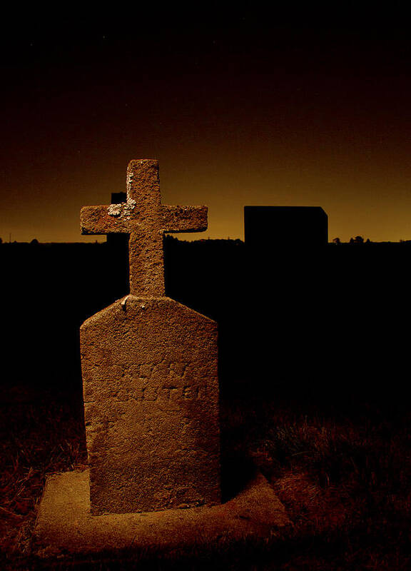 Oregon Poster featuring the photograph Painted Cross in Graveyard by Jean Noren