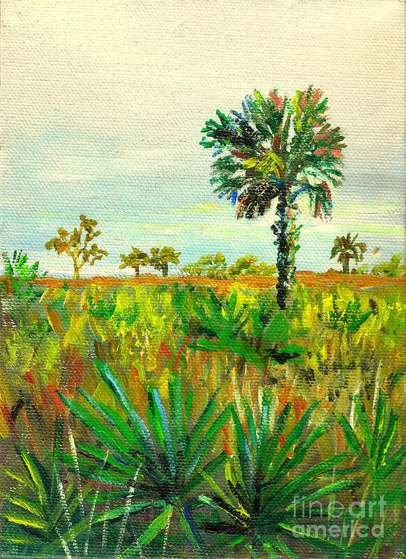 Palm And Palmetto Poster featuring the painting Palm and Palmetto by Lou Ann Bagnall