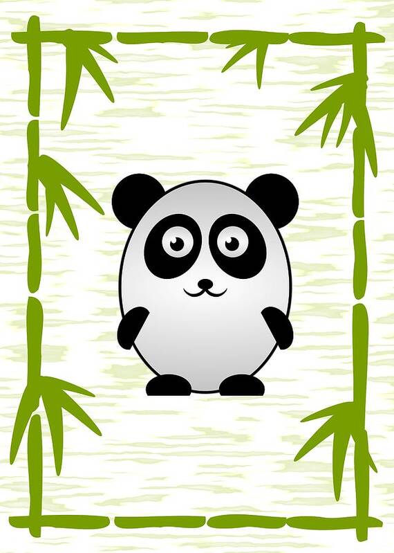 Panda Poster featuring the digital art Panda - Animals - Art for Kids by Anastasiya Malakhova