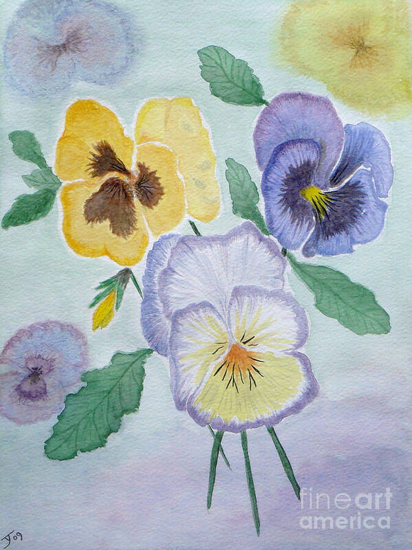 Pansy Poster featuring the painting Pansies by Yvonne Johnstone