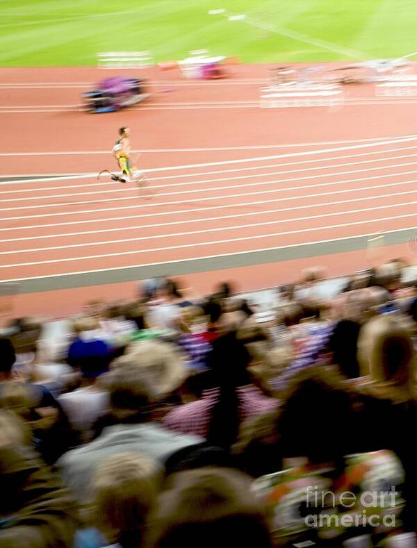 Oscar Pistorius Poster featuring the photograph Paralympics Track Race by Carlos Dominguez