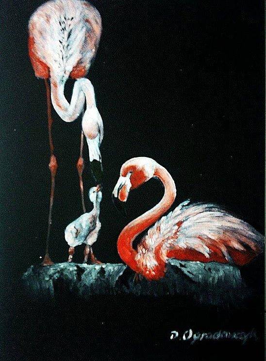 Birds Poster featuring the painting Parenthood by Dorota Ogrodowczyk