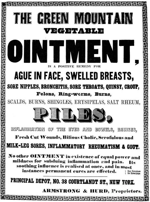 1850 Poster featuring the photograph PATENT MEDICINE LABEL, c1850 by Granger