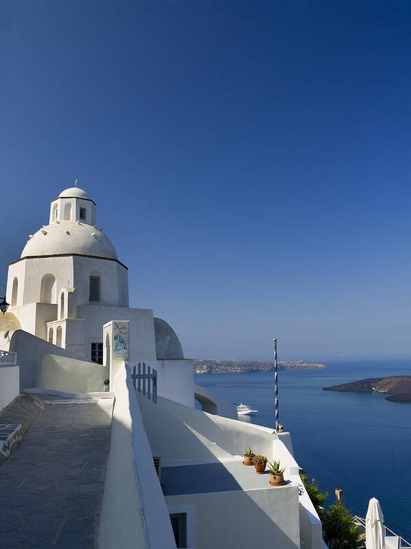 Santorini Poster featuring the photograph Path to Serene Beauty by Brenda Kean