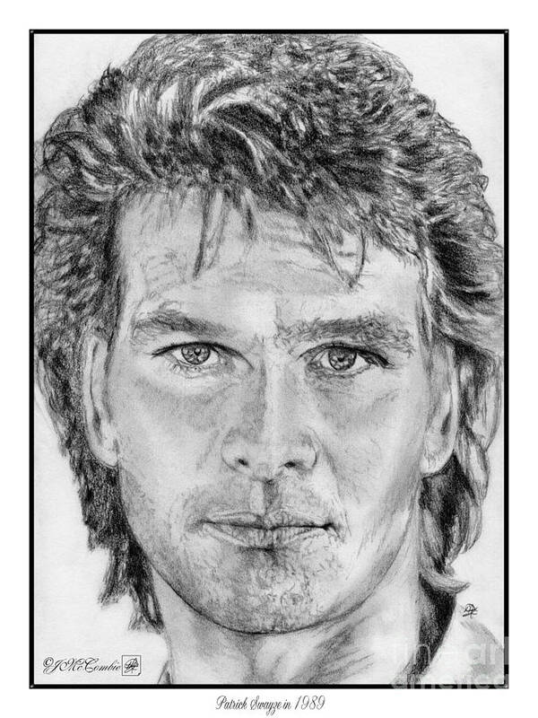 Mccombie Poster featuring the drawing Patrick Swayze in 1989 by J McCombie