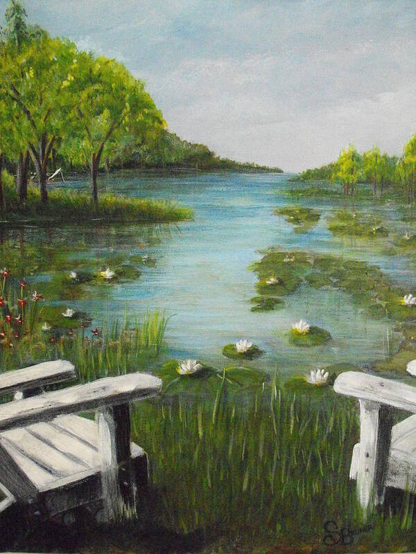 Landscape Poster featuring the painting Peaceful Afternoon by Susan Bruner