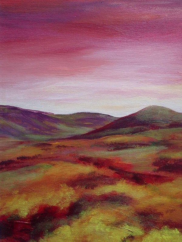 Hills Poster featuring the painting Pentland Hills Scotland by Hazel Millington