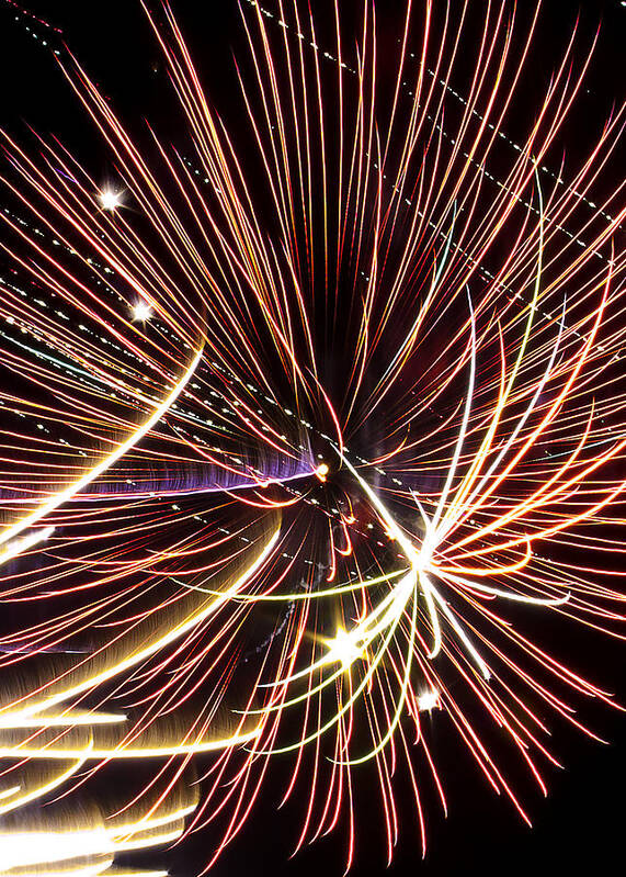 Abstract Poster featuring the photograph Playin With Fireworks by Michael Nowotny