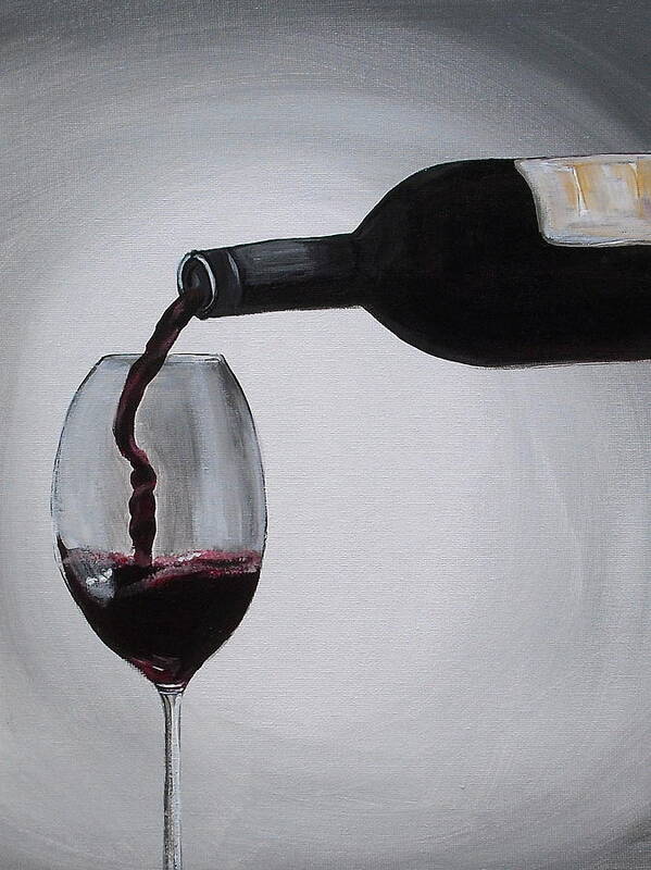 Wine Poster featuring the painting Pleasure in a Glass by Melissa Torres
