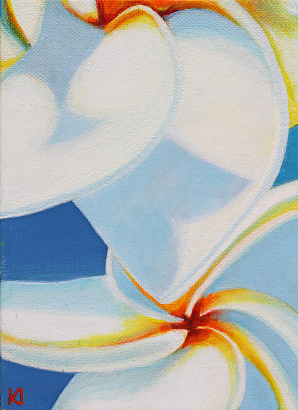 Floral Abstract Poster featuring the painting Plumeria by Kathleen Irvine