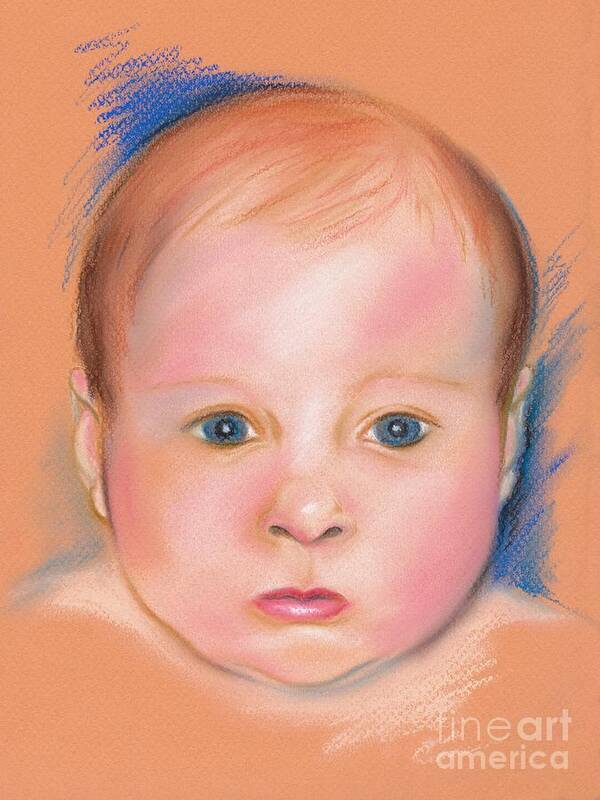 Portrait Poster featuring the pastel Portrait of a Baby by MM Anderson