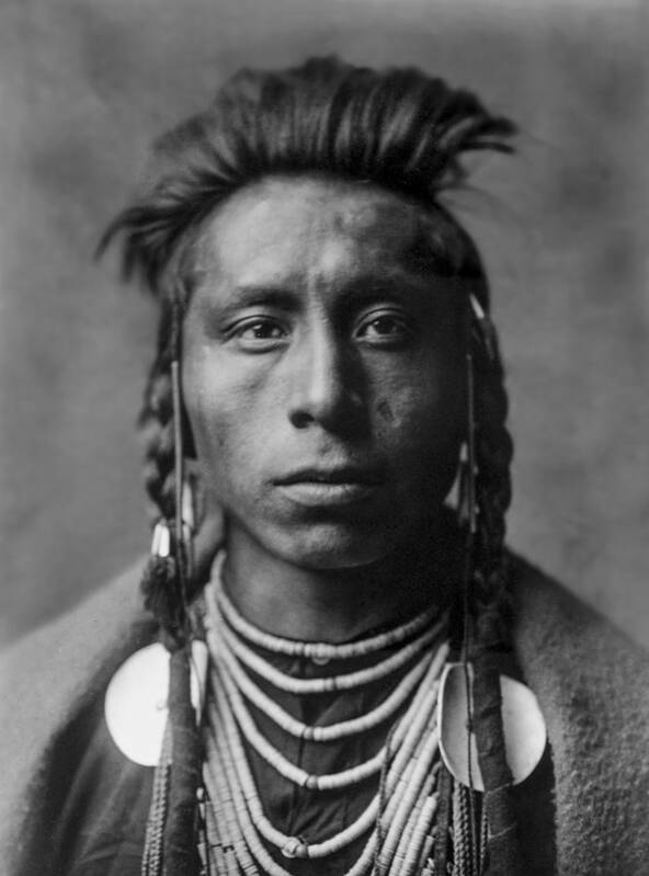 1908 Poster featuring the photograph Portrait of a native American Man by Aged Pixel