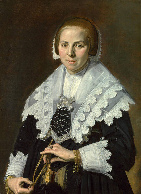 Frans Hals Poster featuring the painting Portrait of a Woman with a Fan by Frans Hals