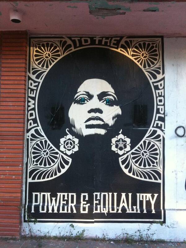 #obey #peace #wallart #streetart #popart #shepardfairey #fairey #urban #stencil #collage #grafitti #social #justice #powertothepeople #black #african #women #america #usa #power #equality ##shepard #instagram #insta #follow #l.a #canvas #prints #poster Poster featuring the photograph #Power #Equality by Natalie Paz
