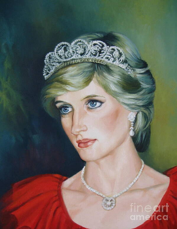 Portrait Poster featuring the painting Princess Diana by Elena Oleniuc