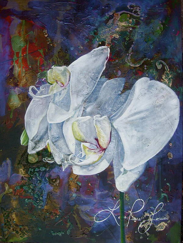 Orchids Poster featuring the painting Profile by Laura Pierre-Louis