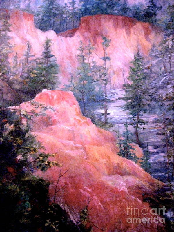 Pines Poster featuring the painting Providence Canyon - 3 by Gretchen Allen