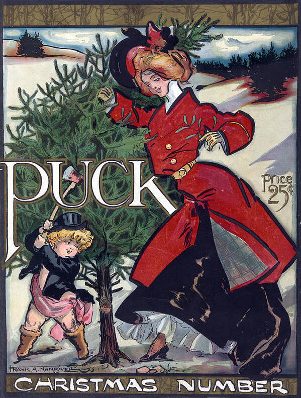 History Poster featuring the photograph Puck Christmas, 1900 by Science Source