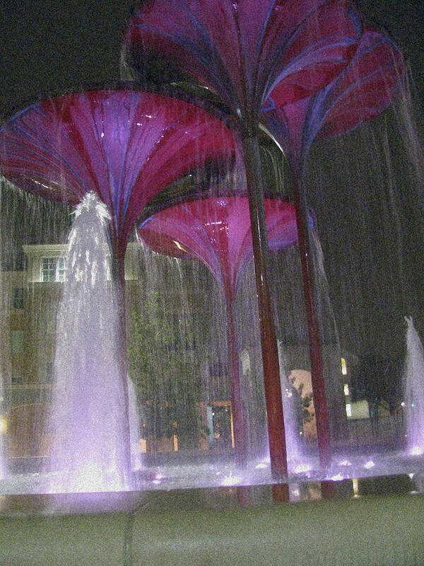 Texas Christian University Purple Fountain Poster featuring the photograph Purple Reign Texas Christian University by Shawn Hughes