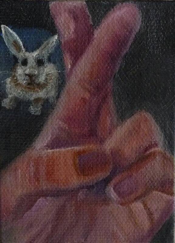 R Is For Rabbit Poster featuring the painting R is for Rabbit by Jessmyne Stephenson