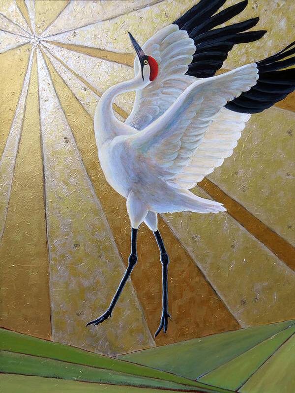 Whooping Crane Poster featuring the painting Radiant by Ande Hall