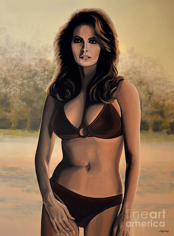 Raquel Welch Poster featuring the painting Raquel Welch 2 by Paul Meijering