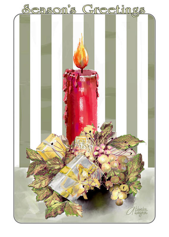 Candle Poster featuring the digital art Red Candle by Arline Wagner