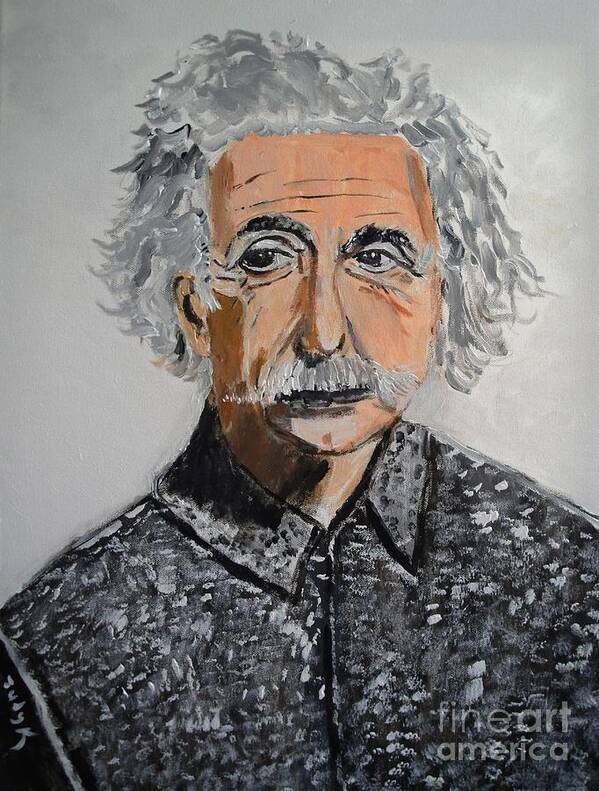 Einstein Poster featuring the painting Relativity by Judy Kay