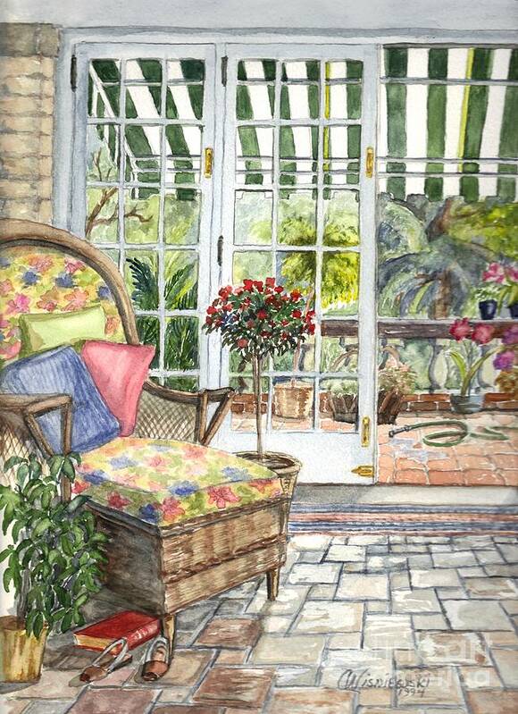 Scenery Poster featuring the painting Resting on the Lanai Part 1 by Carol Wisniewski